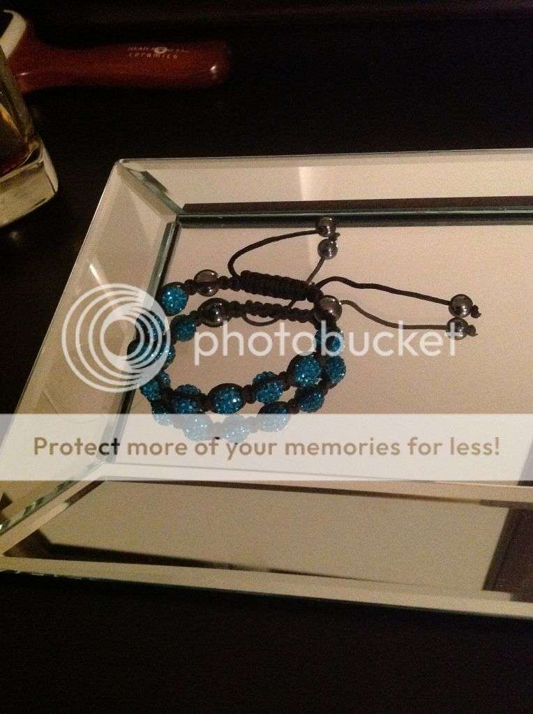 Crystal shambala bracelet in bright BLUE