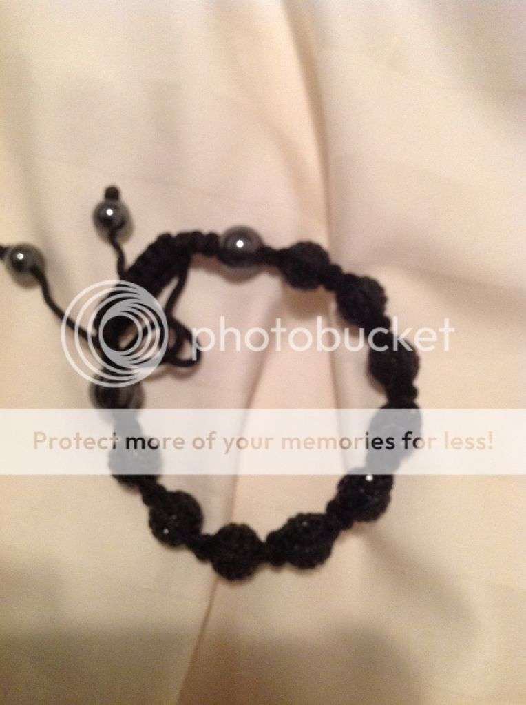 Crystal shambala bracelet in bold black