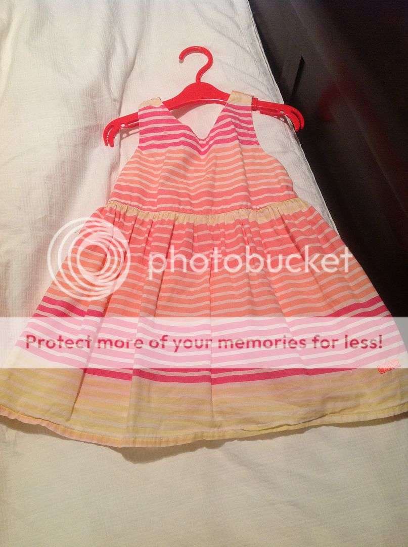 Baby girl pink and Orange and Yellow Striped Dress by Naartjie size 2-3years