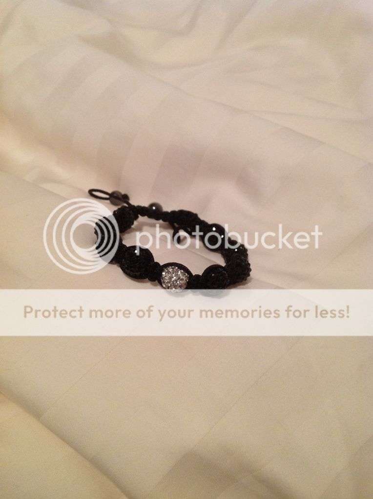 Crystal shambala bracelet with white cystal and black cystals