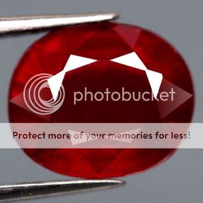 MAGNIFICENT 4.11Ct  OVAL FACET TOP BLOOD RED NATURAL RUBY -  MADAGASCAR