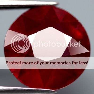 HUGE! SOUGHT AFTER ROUND FACET 7.96CT TOP DARK  BLOOD RED NATURAL RUBY -  MADAGASCAR