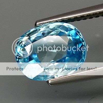 OUTSTANDING 3.55CT.OVAL FACET ULTRA 100% NATURAL BLUE CAMBODIAN ZIRCON