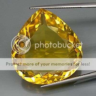 HUGE SPECTACULAR FLAWLESS 53.08CT. PEAR FACET 100% NATURAL SPLENDID GOLDEN CITRINE