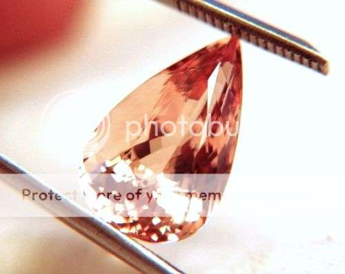 ABSOLUTELY OUTSTANDING 3.16CT. TEARDROP 100%  NATURAL STUNNIG SALMON PINK MORGANITE