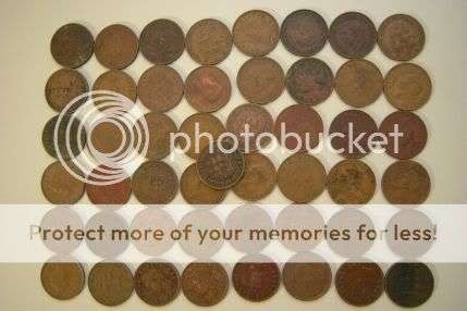 49 X Various circulated 1D South African Coins