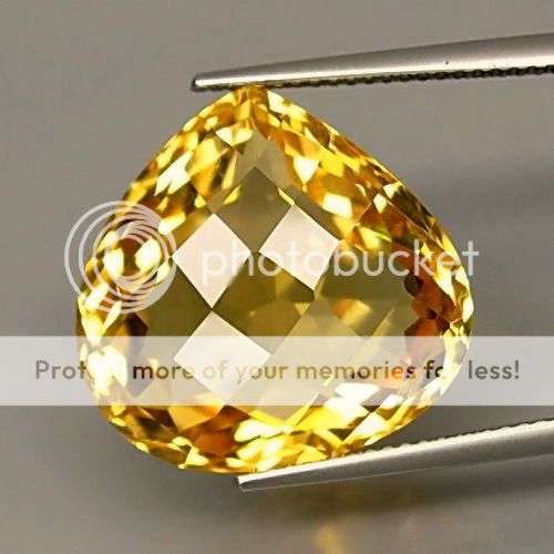 ABSOLUTELY FABULOUS!!!  HUGE 20.08CT. PEAR CHECKERBOARD FACET 100% NATURAL GOLDEN CITRINE