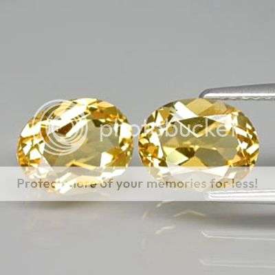 3.40CT. PAIR OVAL FACET 100% NATURAL GOLDEN YELLOW BERYL