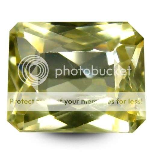 SELLERS OF FINE QUALITY GEMSTONES! LOVELY 4.14CT. AAA+ RECTANGULAR FACET YELLOWISH GREEN KUNZITE