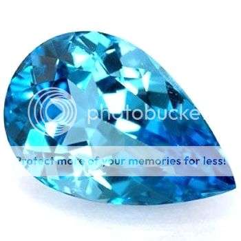 SELLERS OF FINE QUALITY GEMS! REALLY OUTSTANDING  3.36CT. PEAR FACET TOP LUSTER SWISS BLUE TOPAZ