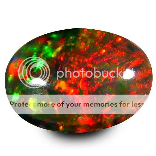 VERY BEAUTIFUL 1.34CT. OVAL CABOCHON TOP FLASHING MULTICOLOUR BLACK TSCHAY MEWCHA OPAL