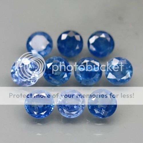 FABULOUS LOT 2.90CT. (10PCS) ROUND FACET  100% NATURAL 3.7 mm. KANCHANABURI SAPPHIRES