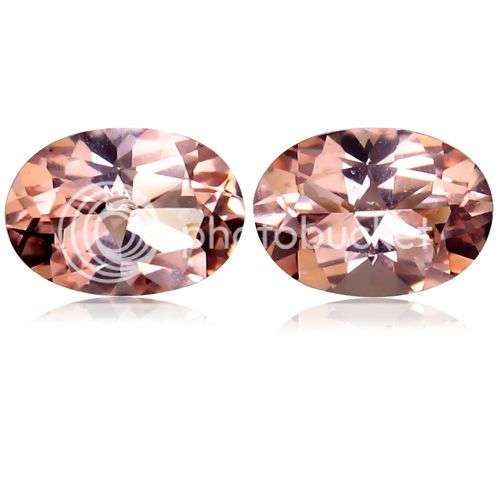 ABSOLUTELY OUTSTANDING MATCHING PA1R! 1 .91CT.(2pcs) OVAL FACET SALMON PINK MORGANITES