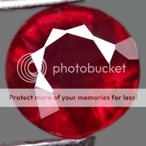 LOVELY CENTERPIECE STONE!!  1.40CT. ROUND FACET 100% NATURAL TOP BLOOD RED RUBY