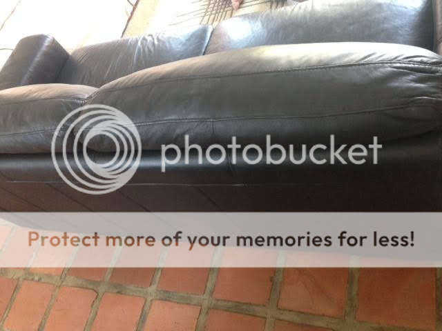 Black Leather Couch - 3 Seater