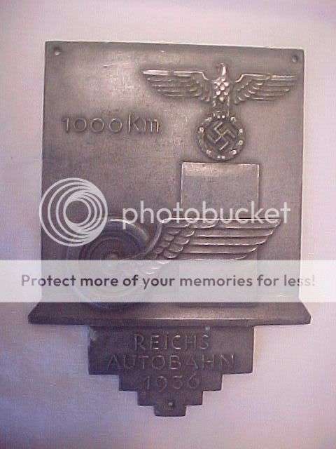 WWII German 100000 KM Autobahn Wall Plaque R10 NO RESERVE!