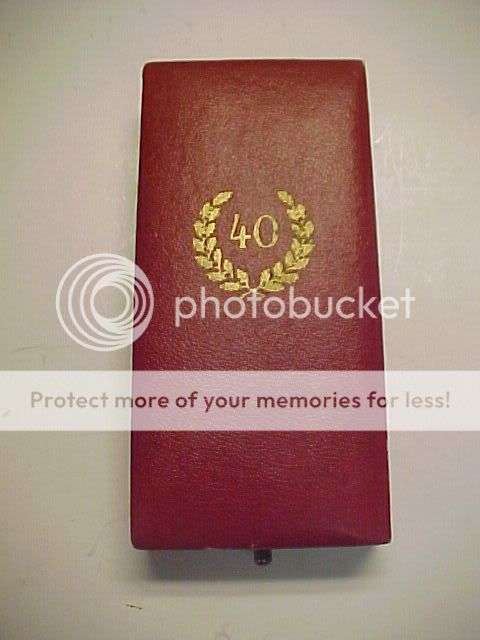 WWII Nazi German 40 Year BOXED/CASED True Service Medal GOLD