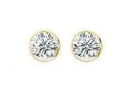 9K Gold Cubic Zirconia Bezel Earrings
