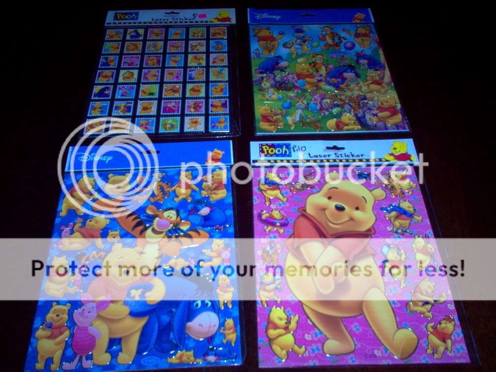 WINNIE THE POOH - LARGE LASER STICKERS