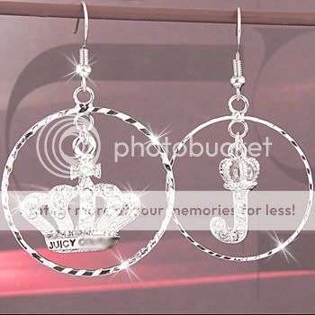 JE038 Crystal Rhinestone Silver Plated Juicy Crown Earring Best Christmas Gifts