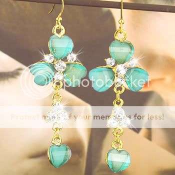 JE040 Crystal Rhinestone Gold Plated Earring Best Christmas Gifts