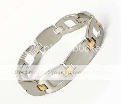 OR047 Men's Stainless Steel Bracelet with 18K gold  Xmas Gift