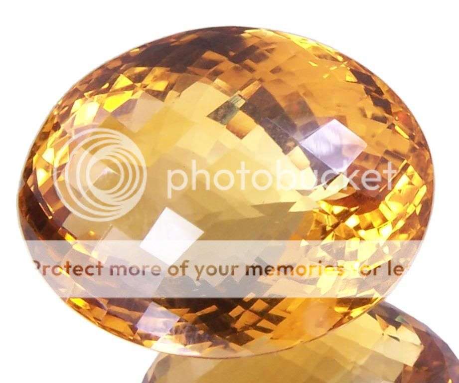 35.15cts Golden Yellow Brazil Madeira Citrine Gemstone - VVS/IF - Oval Checker Cut