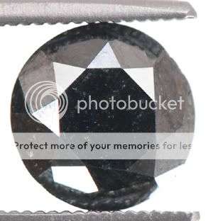 1.64cts Round Cut Natural India Black Diamond with IGI, GIA Accredited Laboratory Certification