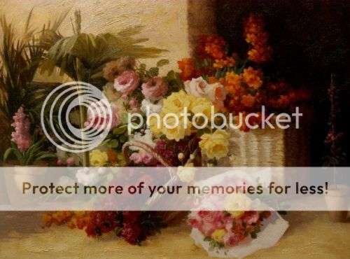 BEAUTIFUL BOUQUET OF ROSES OIL PAINTING ON CANVAS SIGNED BY FRENCH ARTIST DELATOUR