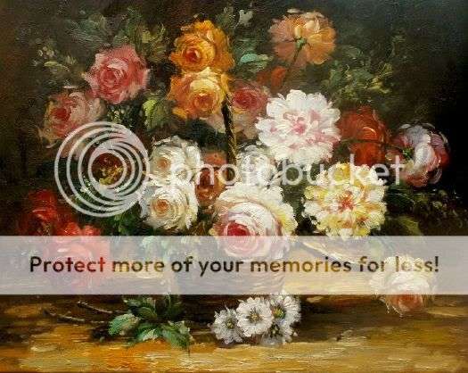 GORGEOUS FLOWER BOUQUET OIL PAINTING ON CANVAS SIGNED BY RIVERA 30X40CM ORIGINAL ART