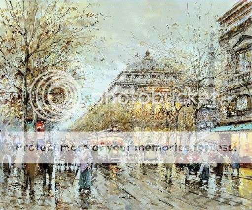 A BEAUTIFUL PARIS STREET LE CHATELET OIL PAINTING ON CANVAS A MUST SEE SIGNED