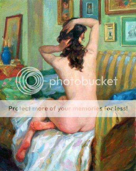 THE NUDE MODEL, 90X60 CM, A MUST HAVE PAINTING, SIGNED MARC DUPUIS