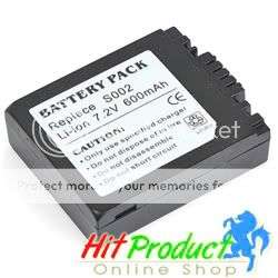 G003 Battery CGA-S002 for Panasonic FZ5 FZ4 FZ10 FZ20