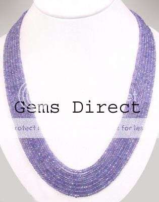 DESIGNER 7 STRAND TANZANITE GEMSTONE BEADS NECKLACE!!
