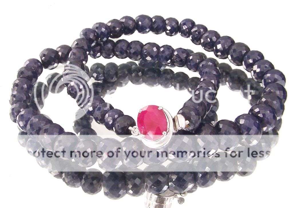 450cts- 475cts Designer Blue Sapphire necklace with Ruby Clasp