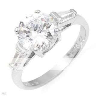 Wonderful Ring With 4.25ctw Diamond Simulates in 925 Sterling silver- Size 6