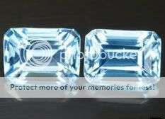 A PAIR OF 9x7mm OCTAGON-CUT SWISS-BLUE TOPAZ GEMS - 5.65Cts - 100% Money back guarantee!!