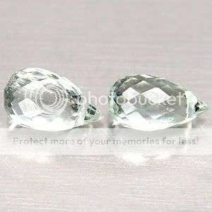 SPECTACULAR Briolette Pair Blue Green Aquamarine Gemstones - Birthstone for March