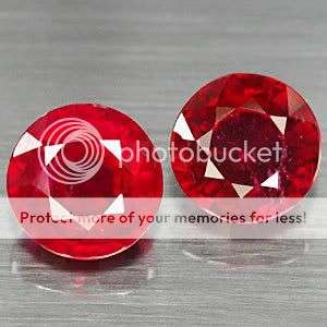 AAA 1.70Cts .MATCHED**2pcs** PAIR 5.20MM.TOP BLOOD RED RUBY PAIR - SEE ALL MY ITEMS