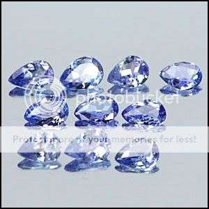 WOW!! 2.60 Cts Violet Tanzanite Pear 5x4mm 10 Piece Lot . No Reserve! Top class!
