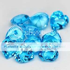 1.55ct.AAA Bright Top Heart Shape Sky Blue Topaz SET  - 100% Money back guarantee!!