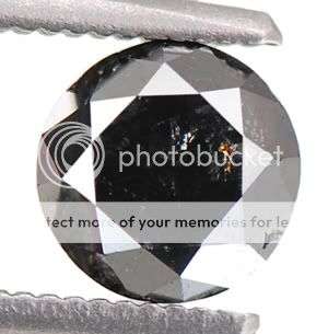 Stunning! 0.75 Cts Natural Round Brilliant Cut India Black Diamond - 100% Natural