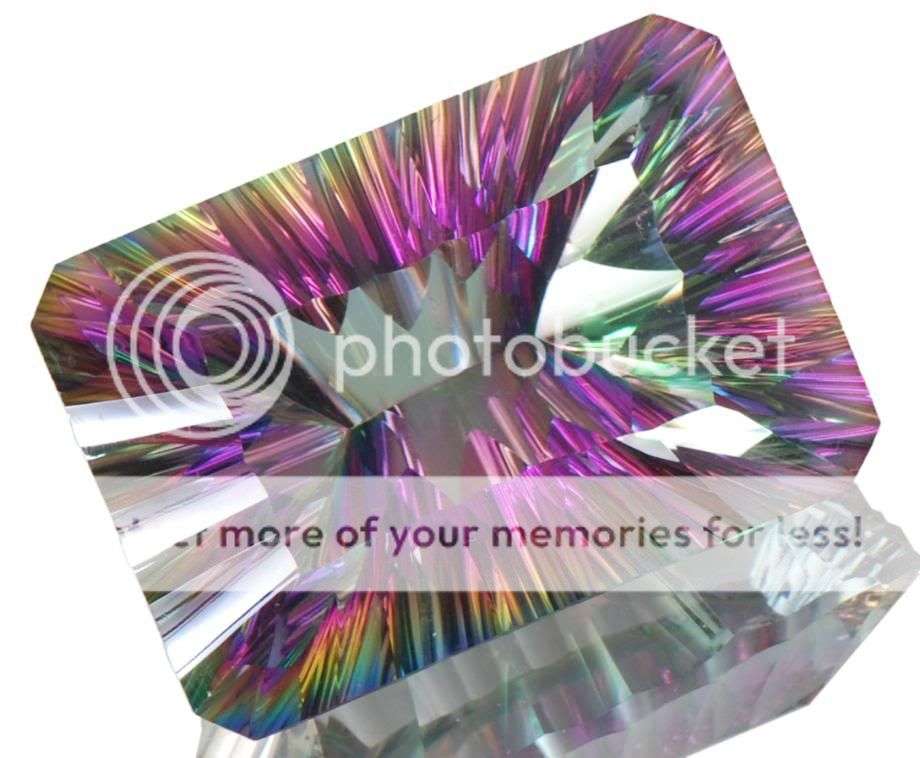 Enormous!!! 126.65cts Concave-Laser Cut Flawless Mystic Quartz Gemstone