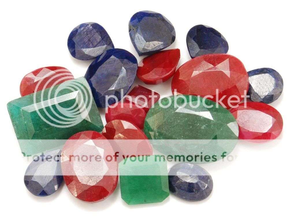 166.80cts Natural Ruby, Emerald & Blue Sapphire Gemstone Lot