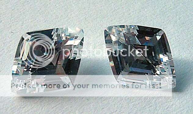 Pair of 1,5 Cts Diamond Shape Russian Lab created diamond simulate - FLAWLESS!!!