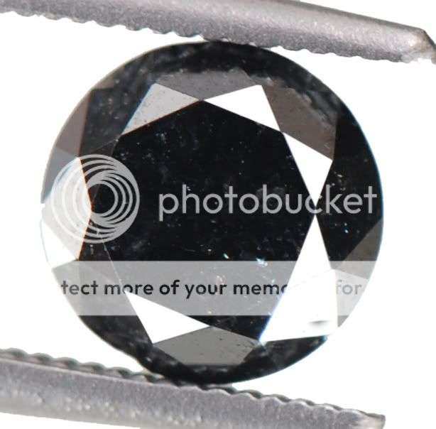 1.31cts Round Brilliant Cut Natural India Black Diamond - Certified