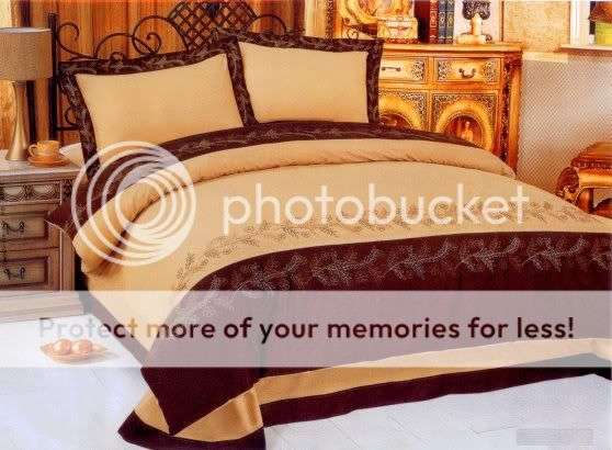 Brown and Beige 6 Pc Embroidered Duvet Set