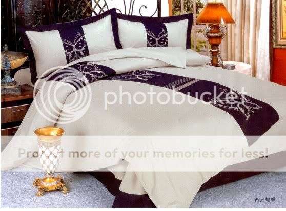 Black and White 6 Pc Embroidered Duvet set
