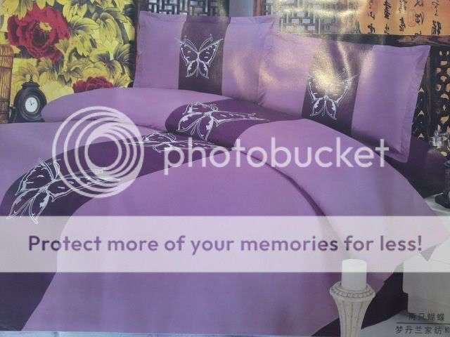 Two tone purple 6 Pc Embroidered 6 Pc Duvet set