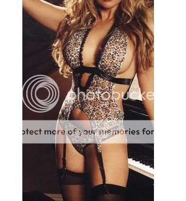 Leopard Body suit and string Clubwear